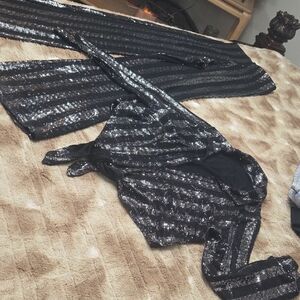 Black and Silver Sequin Outfit